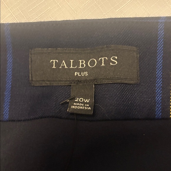 Talbots Red & Blue Tartan Plaid A-Line Midi Skirt SZ 20W Wool Blend Classic NWT - Picture 3 of 14